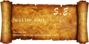 Spiller Edit névjegykártya